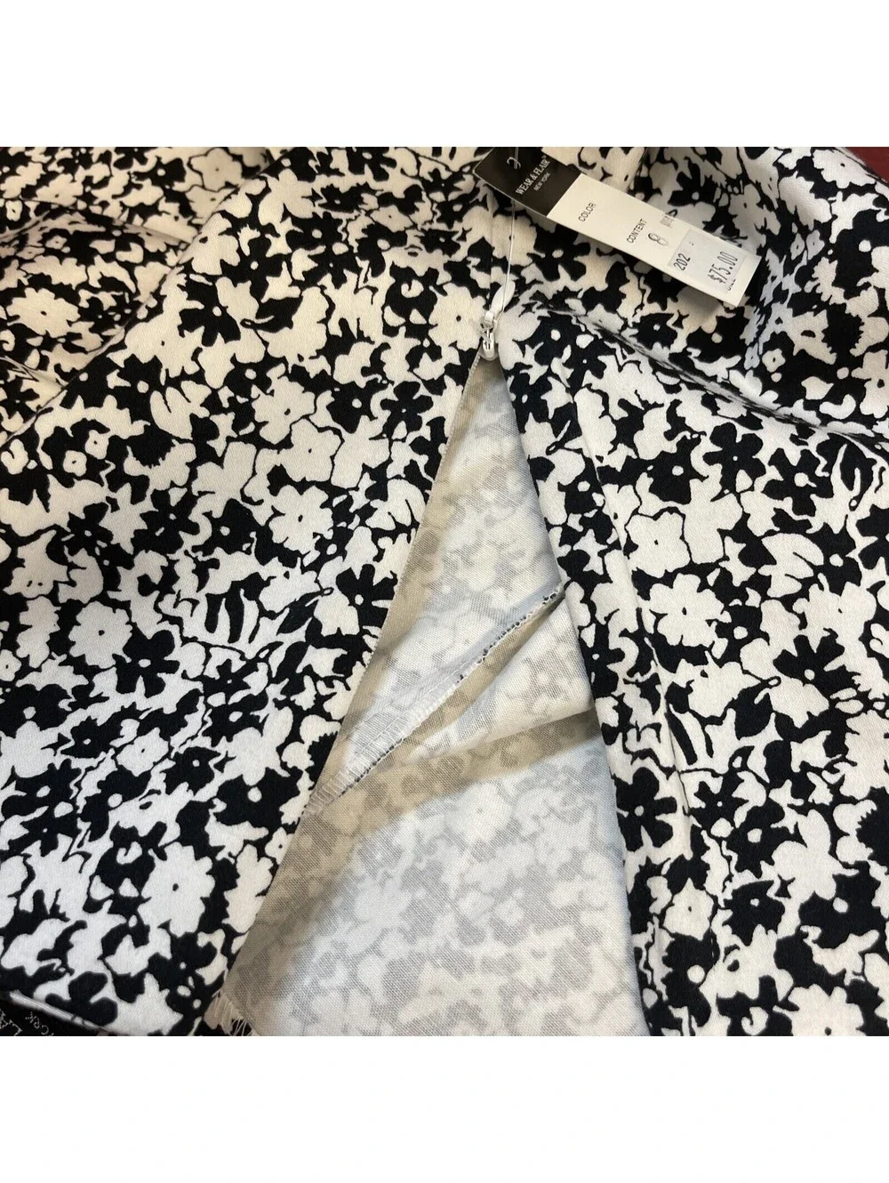 NWT Wear Flair Black White Floral Crop